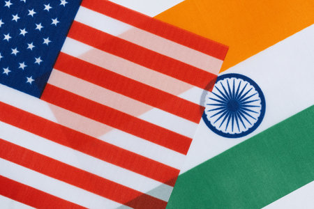 Flag of America and India.