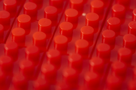 Macro image  red color constructor in closeup.の写真素材