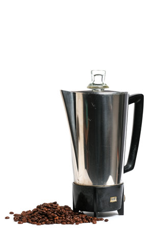 Old telephone on a black background with copy space for your text.の写真素材