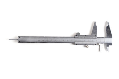 Caliper closeup on  white background view from  top.の写真素材