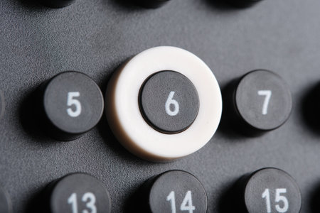 Close up calendar with marked date on 6th.の写真素材