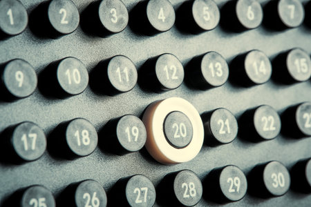 Calendar with marked date on 20th. Toned in retro color style.の写真素材