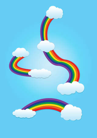 Rainbow & Cloudのイラスト素材