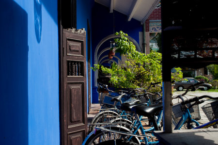 Bicycle for rent at Cheong Fatt Tze Mansion.の写真素材