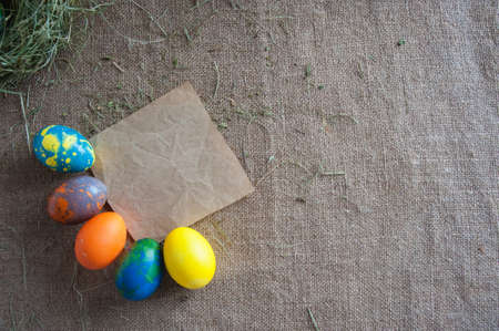 Easter texture with Kraft paperの写真素材
