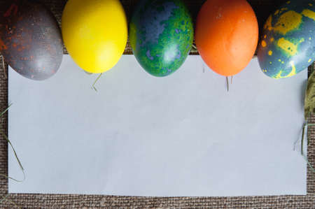 funny greeting cards Easter eggsの写真素材