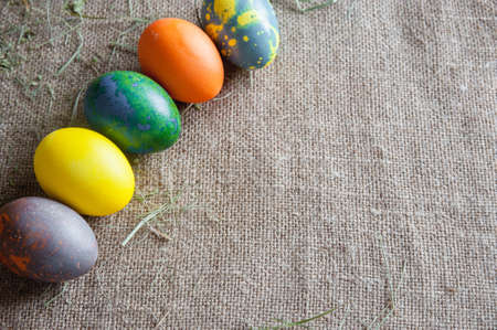 five options for coloring Easter eggsの写真素材