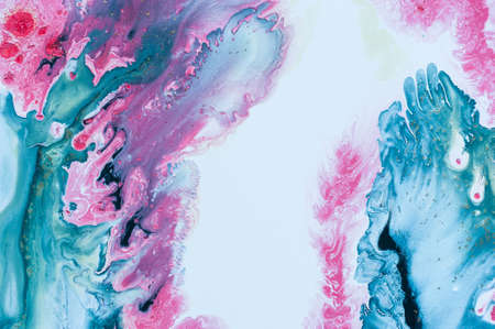 Abstract colorful background. Drawing with acrylic paints on water. Texture play of paint.の写真素材