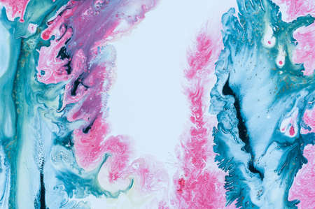 Abstract colorful background. Drawing with acrylic paints on water. Texture play of paint.の写真素材