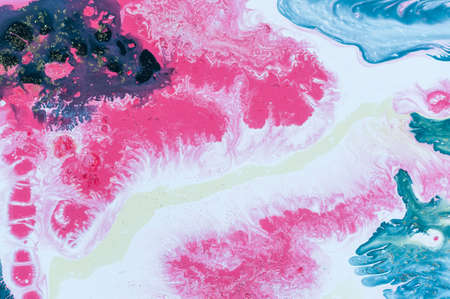 Abstract colorful background. Drawing with acrylic paints on water. Texture play of paint.の写真素材