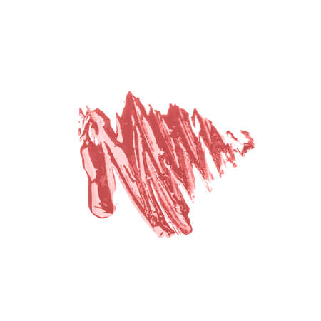 Insulated smear of lipstick. Liquid red lip gloss.の写真素材