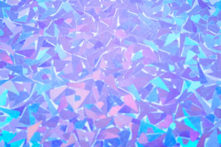 Stylish neon background with holographic sequins of geometric shapesの写真素材