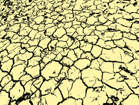 A high-resolution image showcasing a textured pattern of dried, cracked earth.のイラスト素材