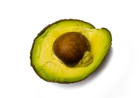 Half an avocado with a boneの写真素材
