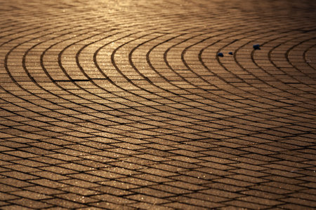 The texture of the sidewalk street in the sunlight.