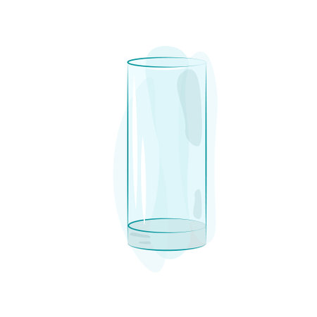 Glass narrow water glass in watercolor style. Vector.のイラスト素材