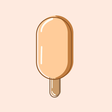 Vanilla yellow cold ice cream on a peach backgroundのイラスト素材