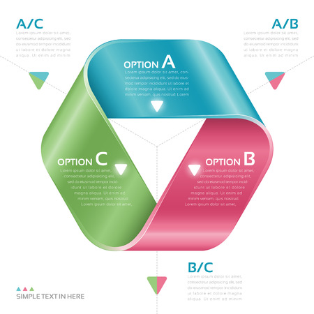 Mobius strip of paper  Vector option infographicのイラスト素材