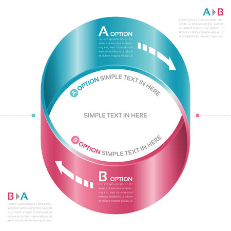 Mobius strip of paper. Vector option infographic.のイラスト素材
