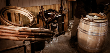 Barrel Making in Bordeaux Wineyardの写真素材