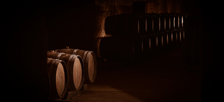 Barrels in Wine Cellar-Bordeaux Wineyard