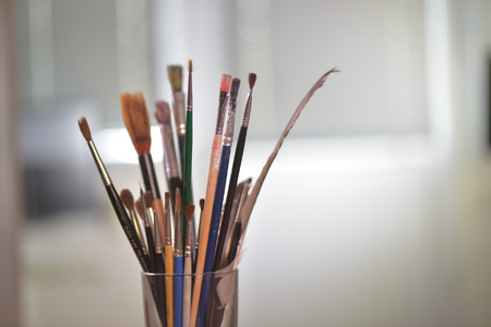 Paint brushes in the pot all kinds of brushes