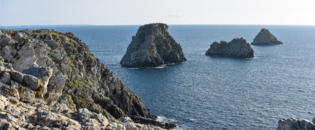 Les Tas de Pois, Pointe de Pen-Hir, Crozon Peninsula, Brittany, France.の写真素材