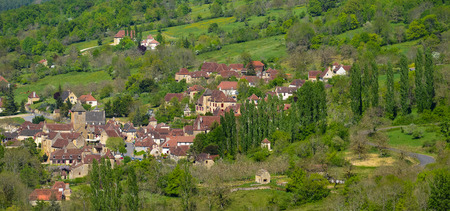 Beautiful french village chateau de limargue autoire france, Europeの写真素材