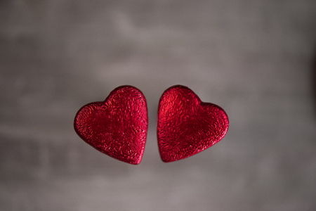 Happy valentine day hearts on wooden background greeting card love concept