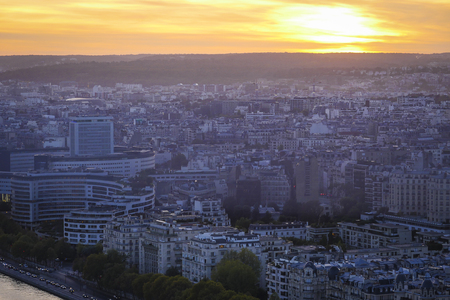 View of Paris, and building of Radio Franceの写真素材