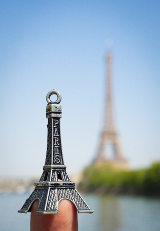 Souvenirs of the Eiffel Tower in Paris, Franceの写真素材
