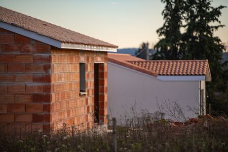Construction site of an new built houseの写真素材