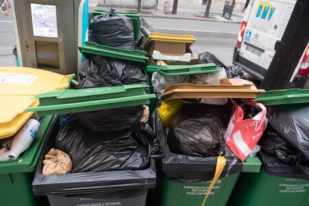 Paris, 4 February 2020. Accumulation of garbage in Paris after the blockade of waste incineration...
