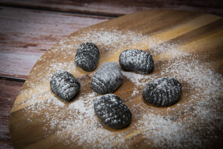 Multicoloured Gnocci potato peru italian food, Homemadeの写真素材