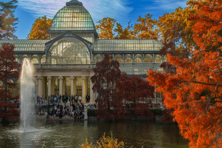 Madrid, Spain, Nov 19,2023, Palacio de Cristal in the Parque del Retiro, Madrid, Spainのeditorial素材