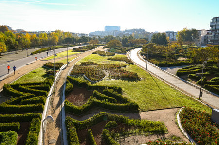 Toledo Bridge, 18th century, in Madrid Rio Park, Madrid, Spainのeditorial素材