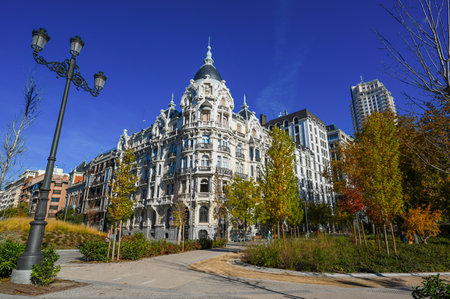 Madrid, Spain, Nov 18, 2023, The House of Gallardo near the Square of Spain in Madridのeditorial素材