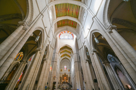 MADRID, SPAIN, Nov 17, 2023, Interior of main nave of the Cathedral of Santa Maria la Real de la Almudenaのeditorial素材