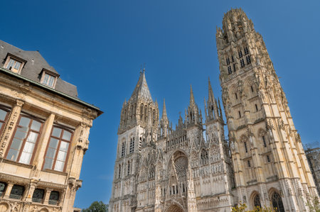 Rouen ; France - august 2024 : Rouen Notre-Dame Cathedralの写真素材