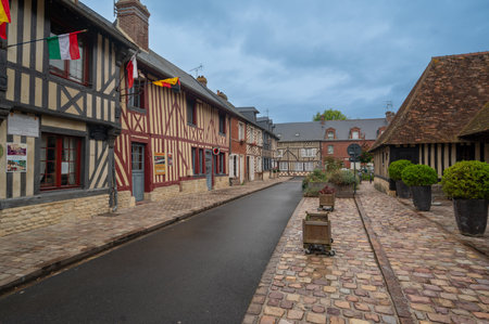 The Typical village of Beuvron en auge, Normandy, Franceの写真素材