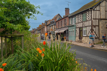 The Typical village of Beuvron en auge, Normandy, Franceの写真素材