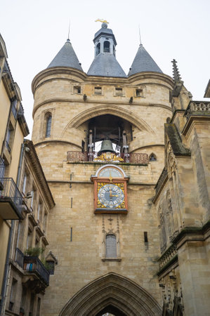 BORDEAUX, FRANCE - JANUARY 14, 2024: Porte Saint Eloi Gate, also known as Grosse Cloche, Big Bell,...