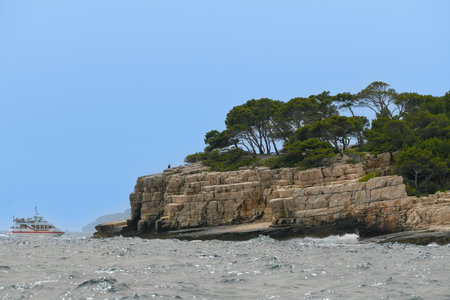 Marseille, France - June 9, 2024 : Calanque of En-Vau on the Coast of Provence, between Cassis and Marseille in the Calanques National Parkの写真素材