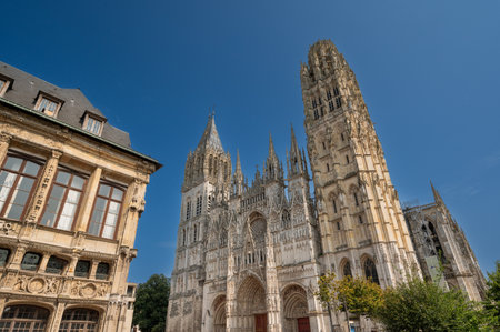 Rouen ; France - august 2024 : Rouen Notre-Dame Cathedralの写真素材