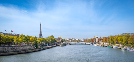 The Eiffel Tower and seine river in Paris, France