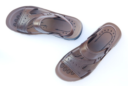 brown leisure sandal on white