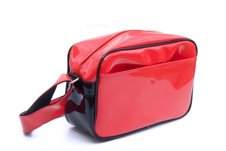 red and black handbag の写真素材