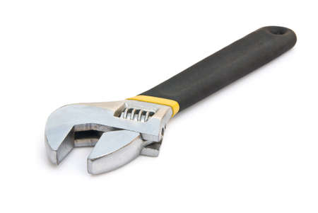 side view black handle spanner with clipping path