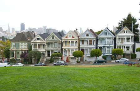 Historic Victorian Houses in San Francisco Californiaのeditorial素材