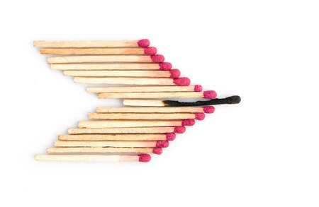 match sticks on white
